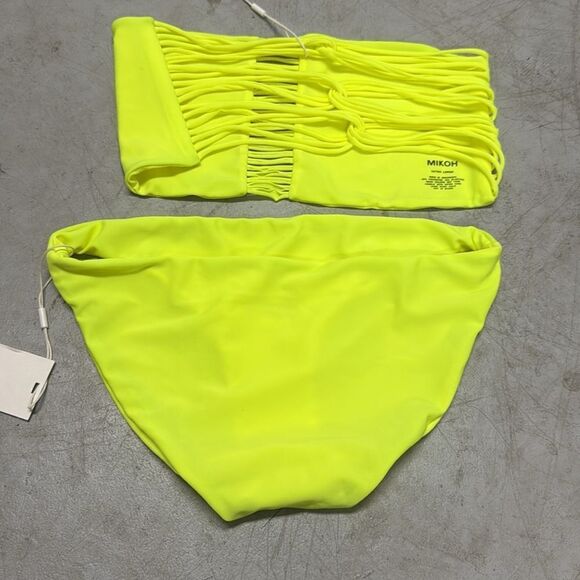 MIKOH Neon Bikini Bandeau - NWT - Extra Large - Top & Bottom Set - Picture 4 of 4